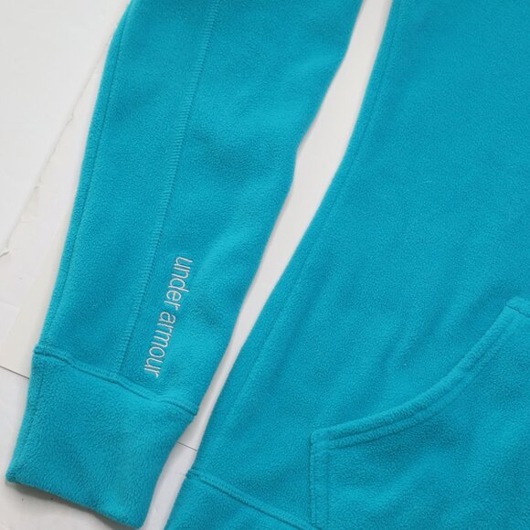 Under Armour 1/4 Zip Blue Fleece Pullover Top Outdoors Gorpcore Mock Neck Warm - Picture 7 of 11